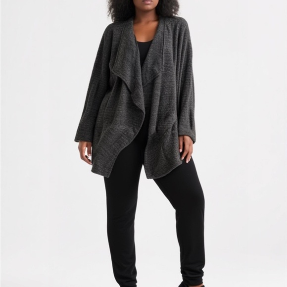 Eileen Fisher WomAN Gray Heathered Open Cardigan Jacket 2X - Picture 1 of 13